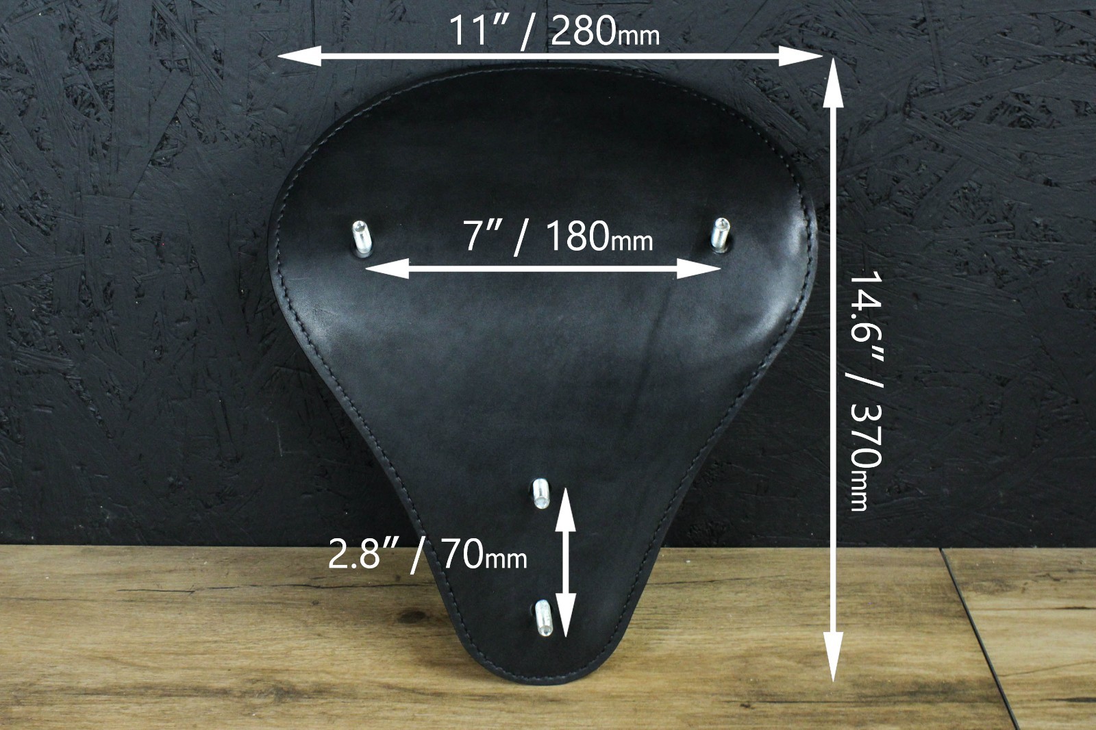 Handmade Brown Leather Motorcycle Solo Seat Saddle Scull Punk Chopper Bobber S
