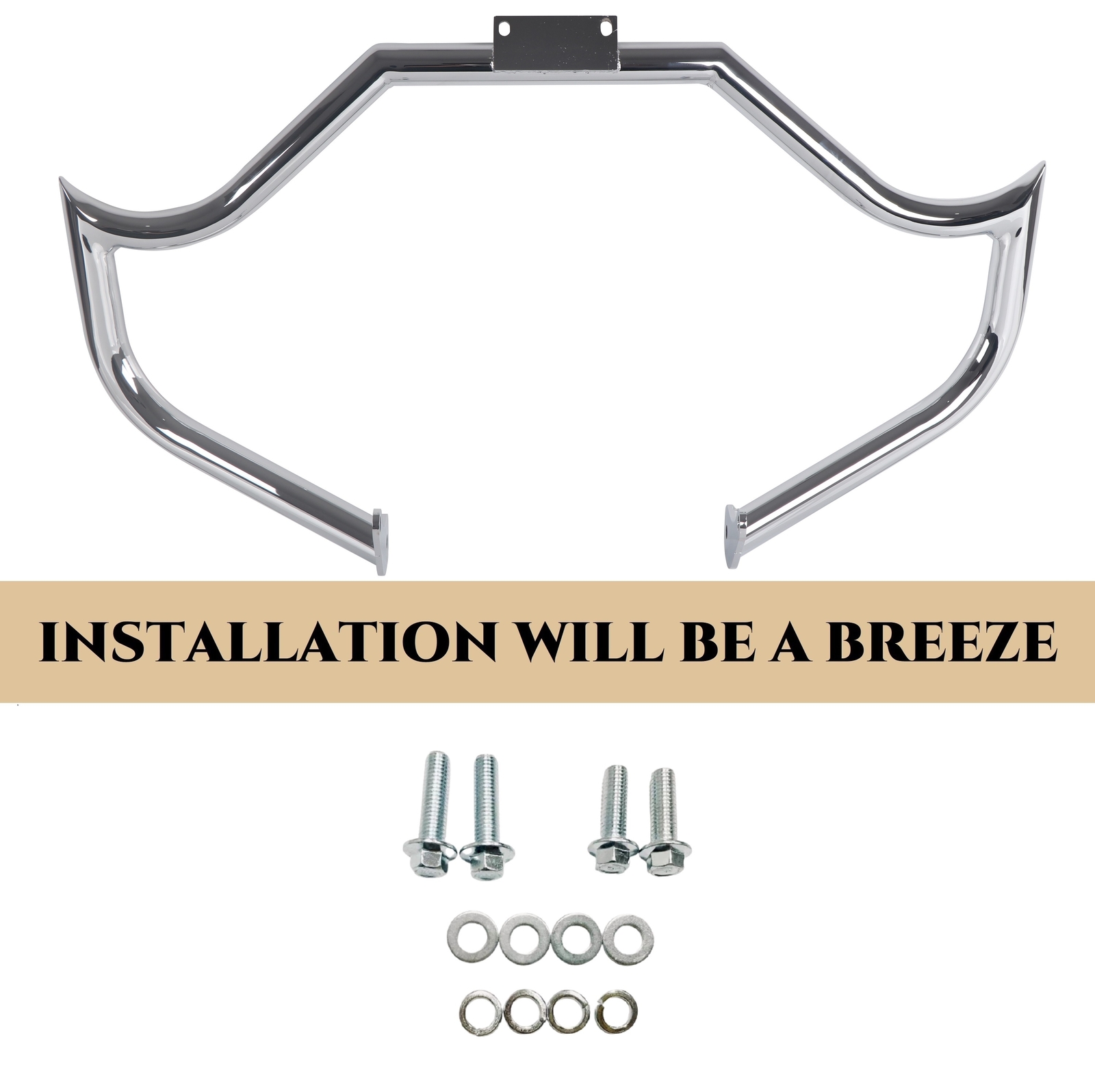 1.5 Inch Big Buddy Chrome Engine Guard for 2014-up Indian Highway Bars Install