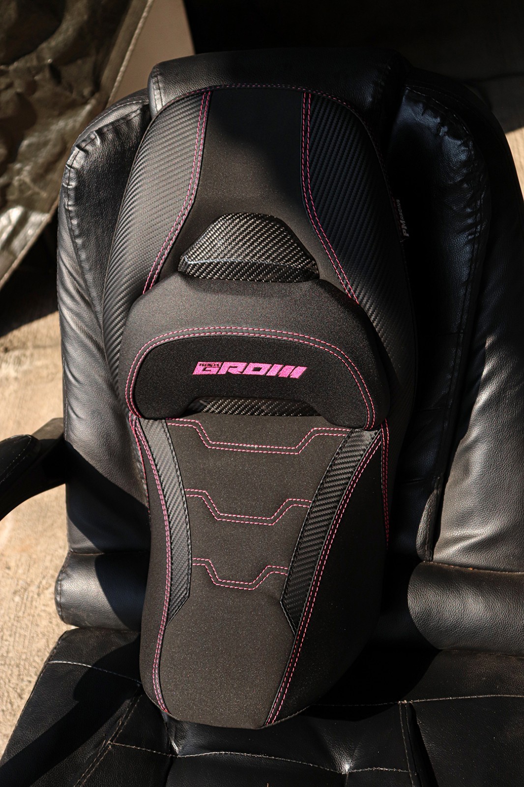 FIT HONDA NEW GROM 125 2021-2026 REPLACEMENT DUAL CARBON SEAT PAD STITCH PINK