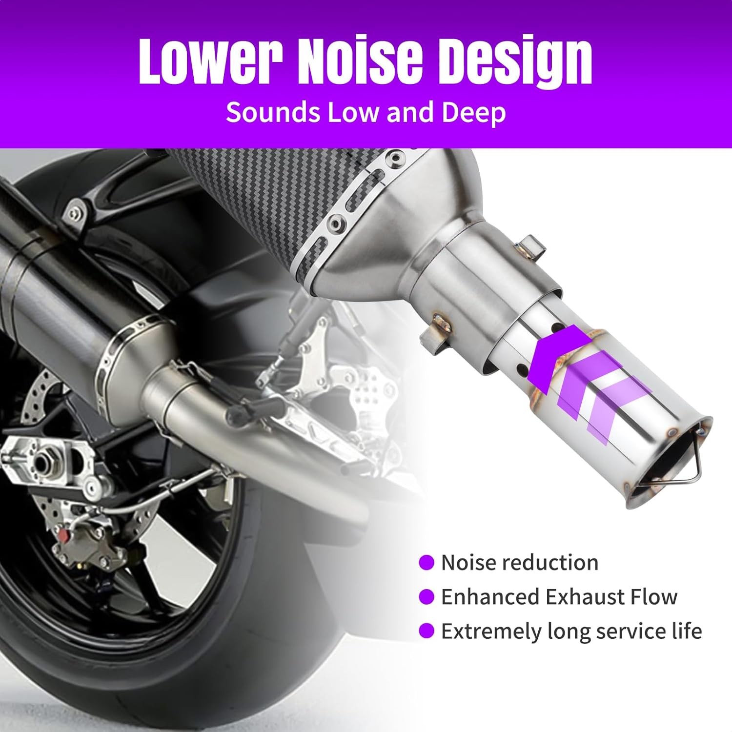 Removable 51mm 2″ Motorcycle DB Killer Universal Exhaust Muffler Silencer Baffle