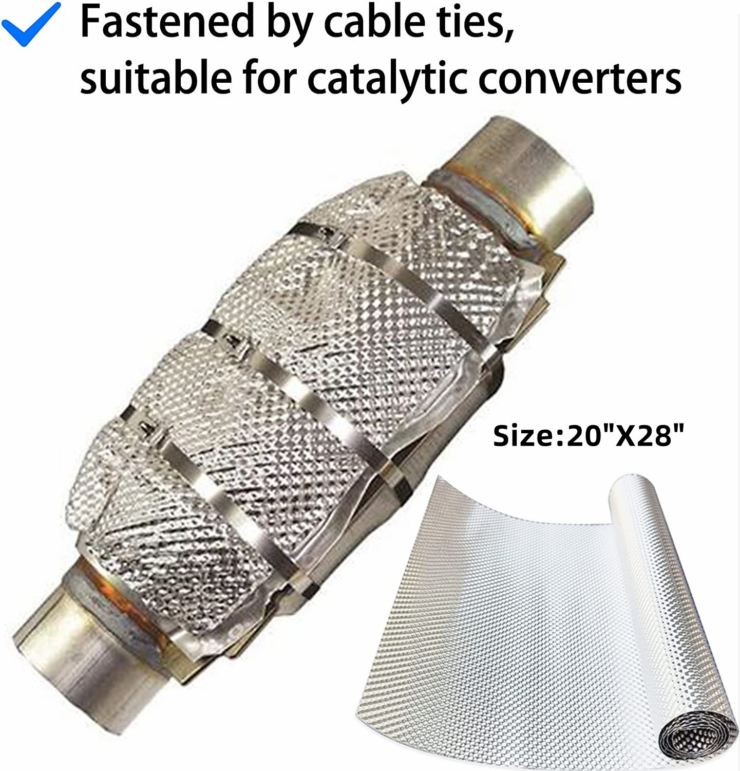Embossed Aluminum Heat Shield Automotive 20”x 28” High Temp Thermal Barrier US