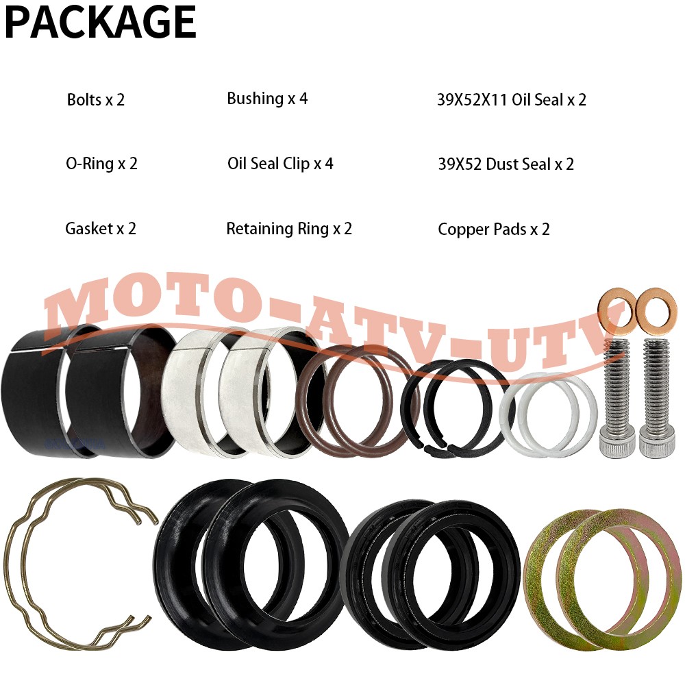 39mm Front Fork Bushing Dust Oil Seals Rebuild Kit For Harley XL883 XL1200 90-13
