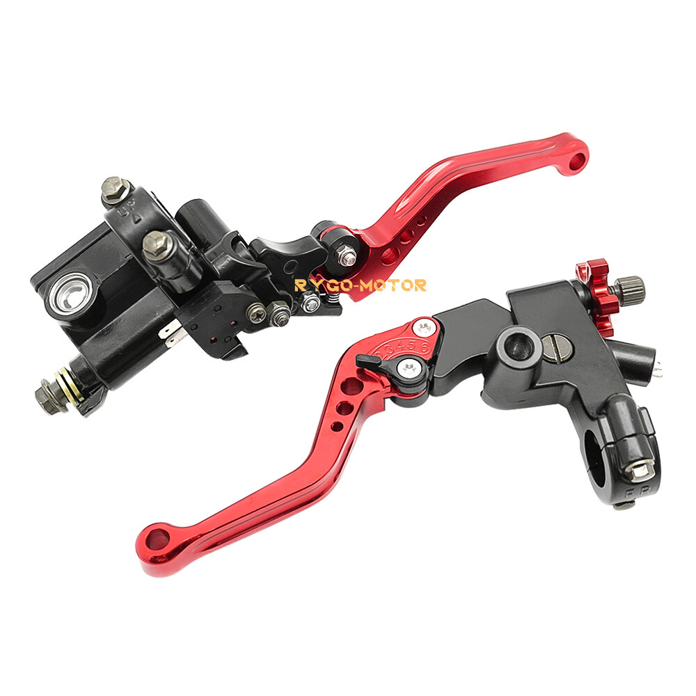 Universal 7/8” CNC Motorcycle Front Brake Cylinder Clutch Lever Reservoir Set