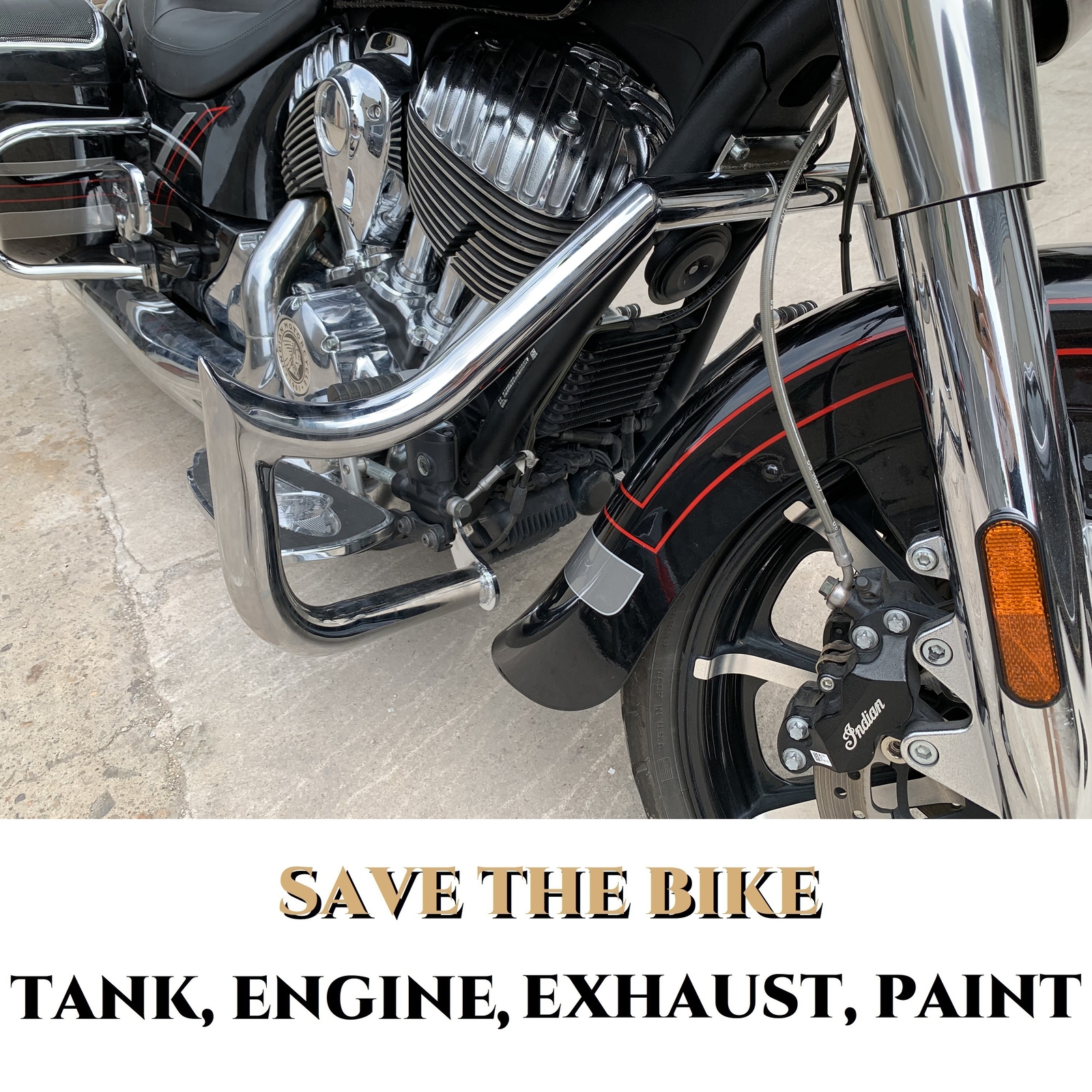 1.5 Inch Big Buddy Chrome Engine Guard for 2014-up Indian Highway Bars Install