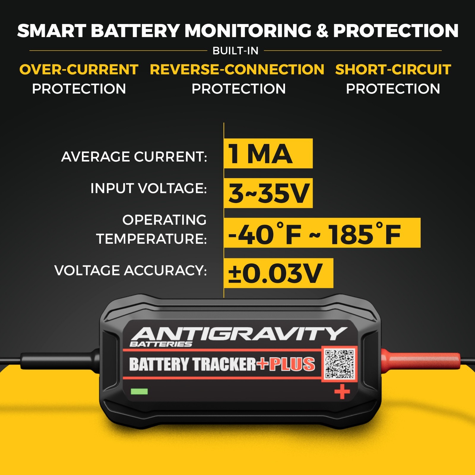 Antigravity BTR-3 Bluetooth Battery Tracker PLUS Monitor 6V 12V 24V Lithium AGM