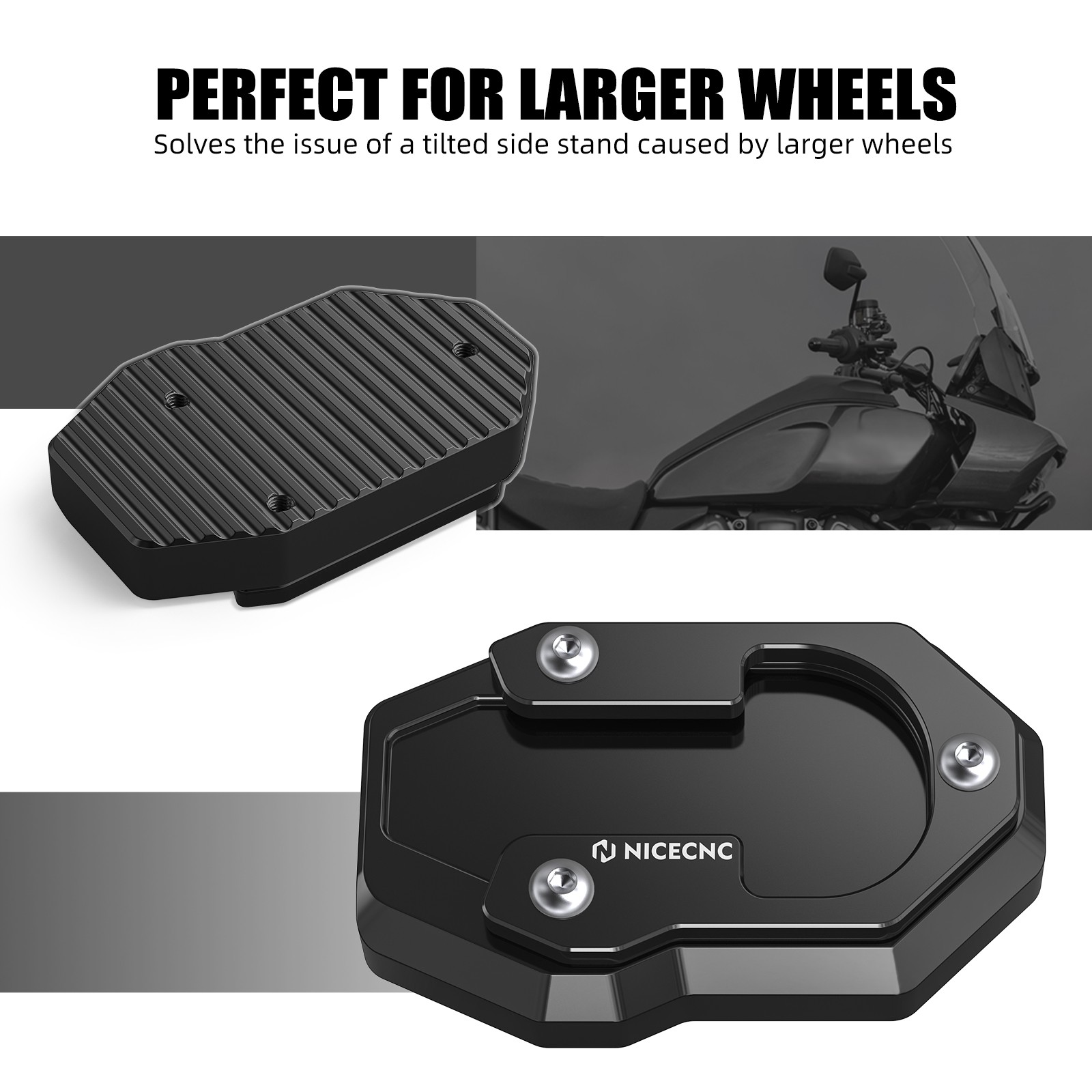 Kickstand Side Stand Plate Extension Higher Pad For Harley Sportster S RH1250S