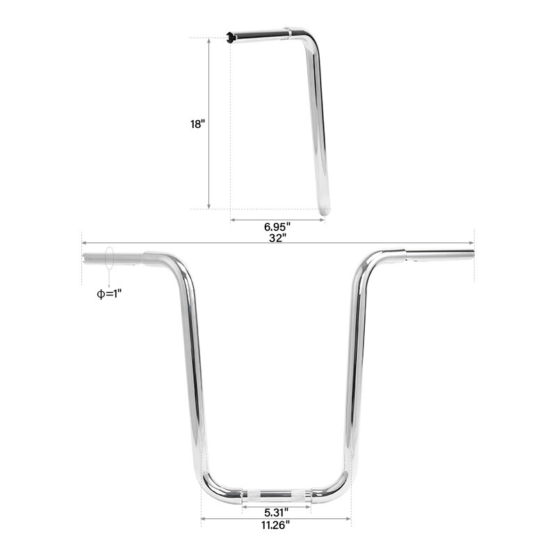 Chrome 10/12/14/16/18/20” Rise Ape Hanger Handlebar Fit For Harley Sportster
