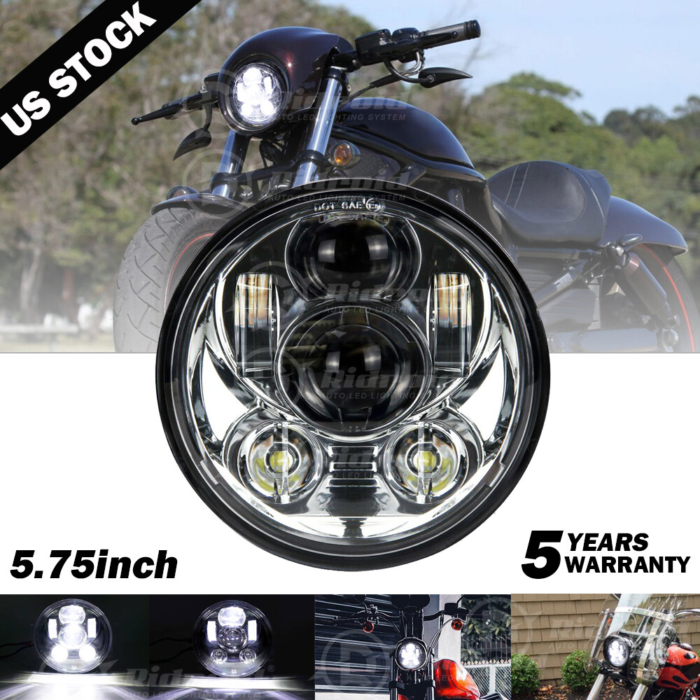 Chrome 5.75″ LED Headlight Bulb 6000K for Harley Davidson Dyna Street Bob FXDB