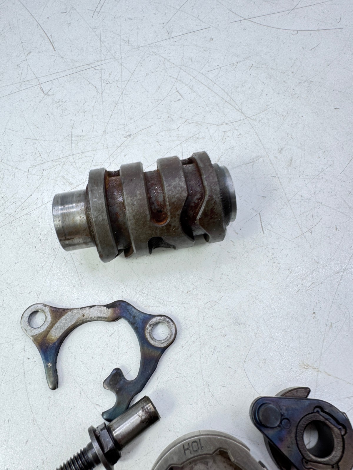 2005 Suzuki RMZ250 Gear Shift Drum and Rachet Side Assembly OEM #21