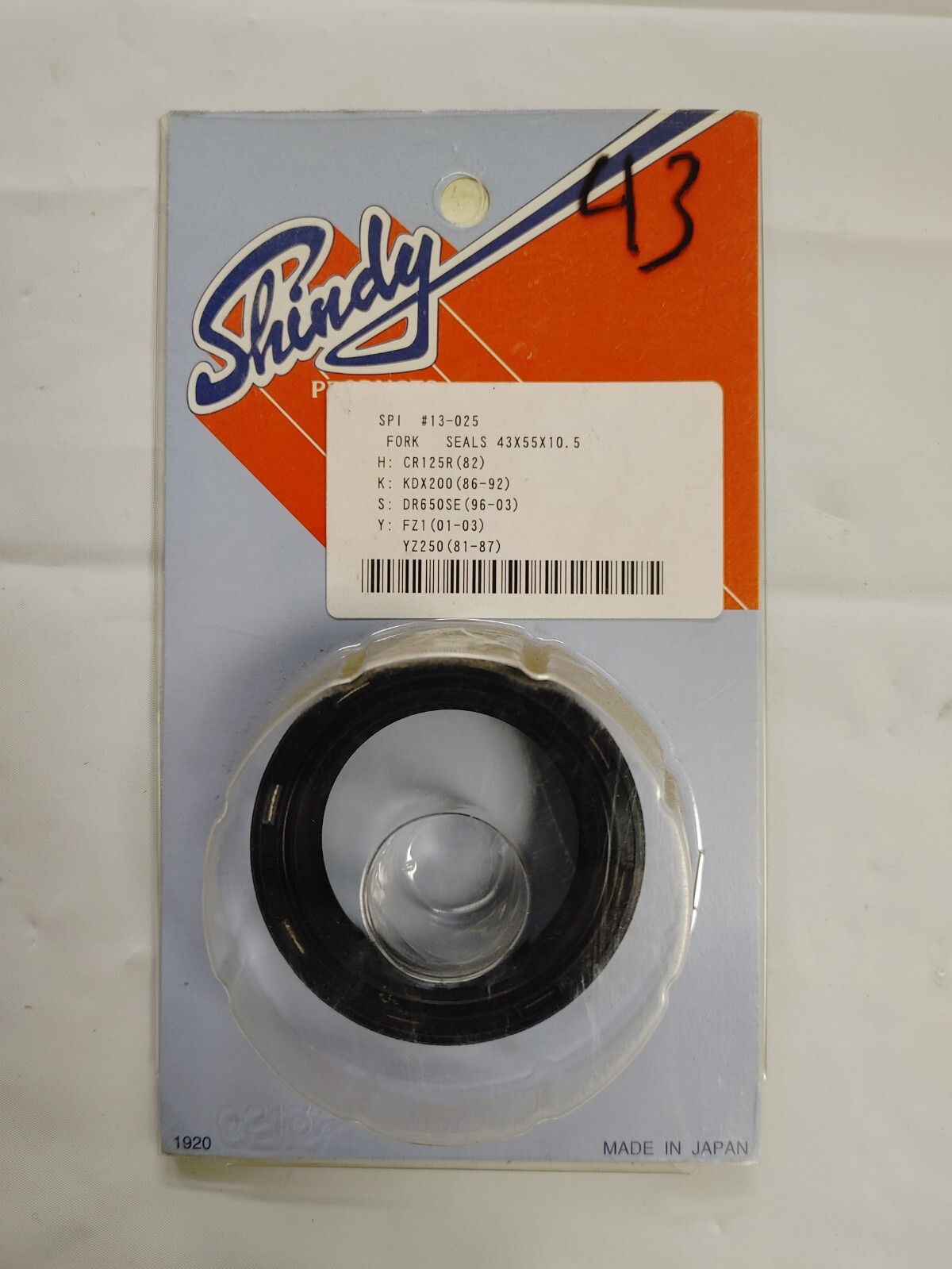Shindy 13-025 Fork Seals 43mm x 55mm x 10.5mm