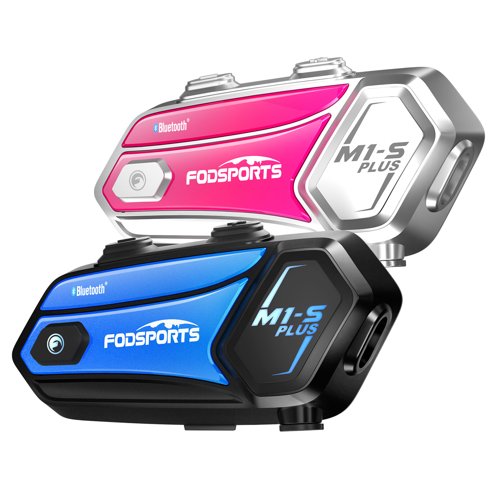 2x M1-S Plus Motorcycle Intercom 10Rider Bluetooth Headset Helmet 2000M FM Music