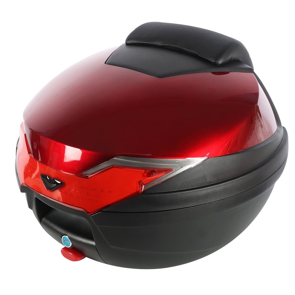 32L Universal Motorcycle Trunk Scooter Tail Box Luggage Top Lock Storage Case US