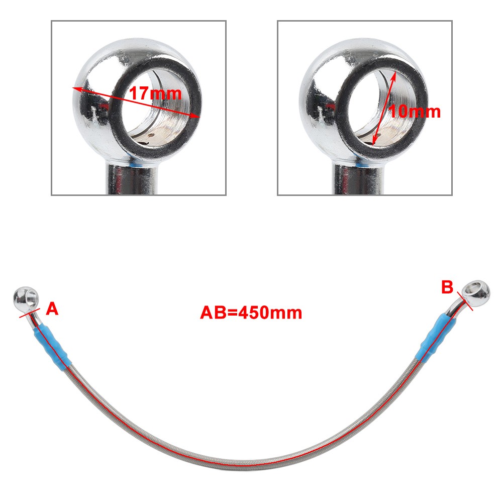 45cm DOT Motorcycle Motorbike Braided Steel Brake Clutch Oil Hose Line Pipe