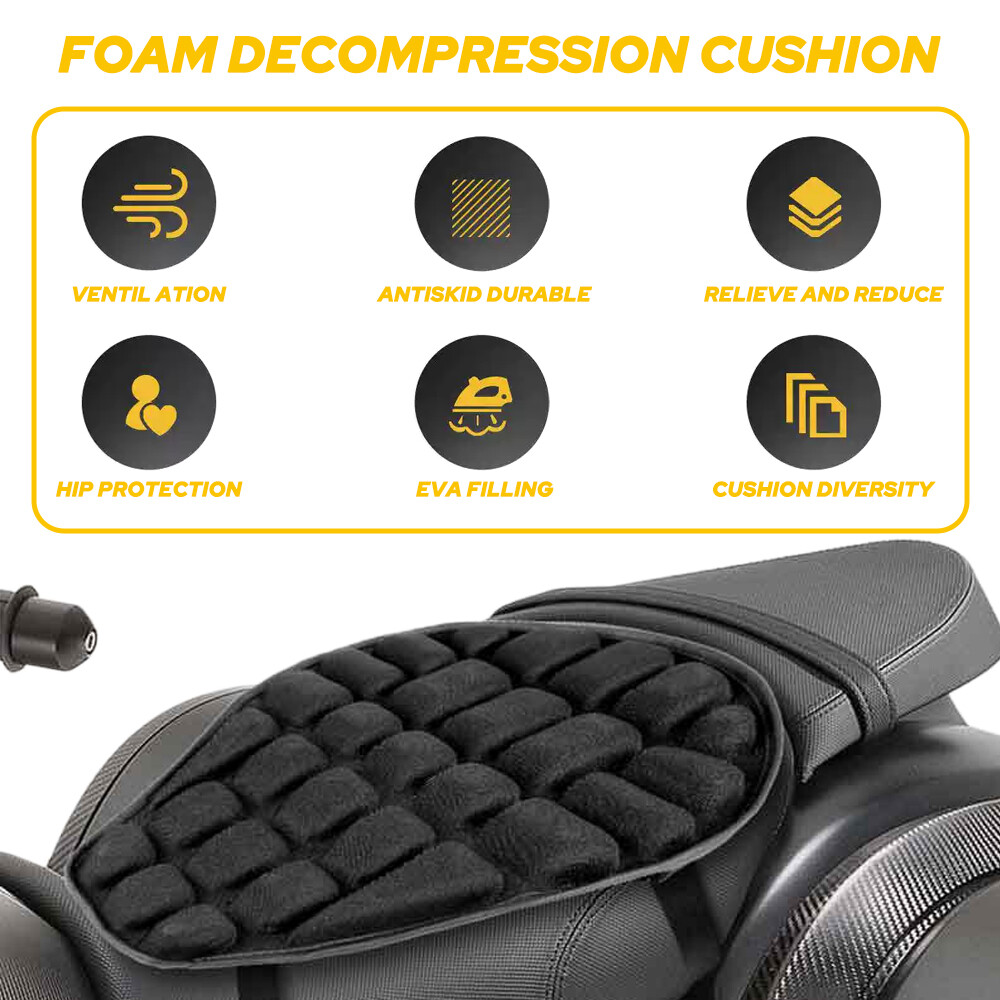 Rider Passenger Seat Cushion Seat Cover Seat Pad For Harley Touring Black OXILAM