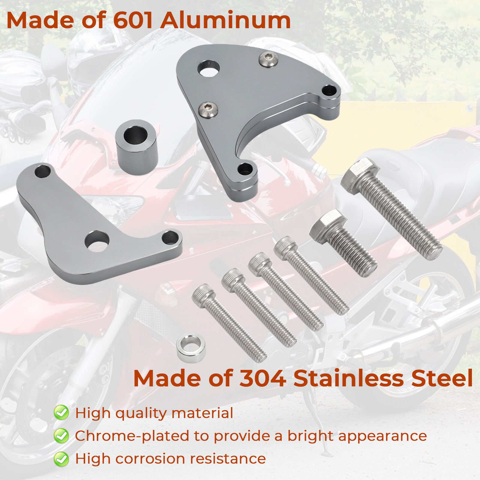 For Yamaha FJR1300 Folding Highway Foot Pegs Footrest & Mounting Plates Aluminum