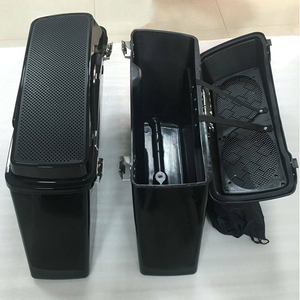 Hard Saddle Bags W/ 6×9″ Dual Speaker Lid For Harley Touring Road King 1994-2013