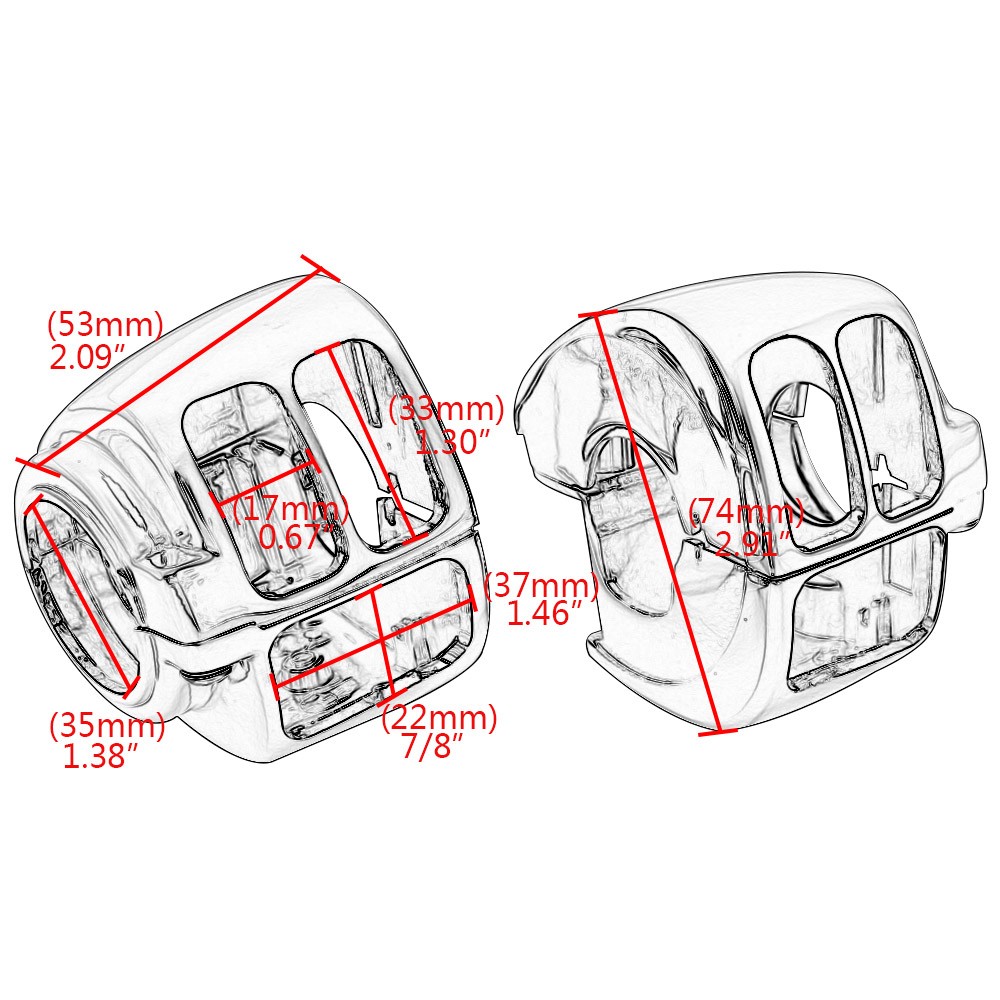 For Harley Softail Custom 96-10 Chrome Hand Control Switch Housing Button Caps