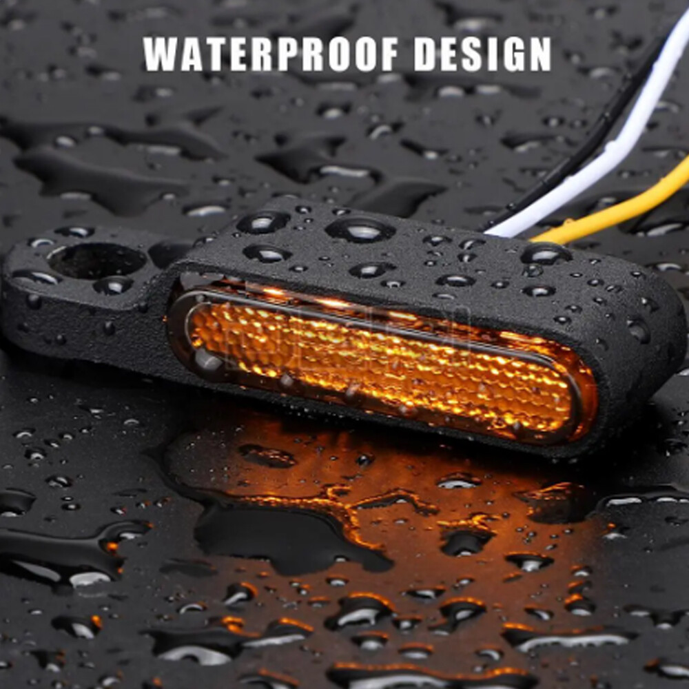 1 Pair Mini Motorcycle LED Turn Signal Amber & White Running Light For Harley