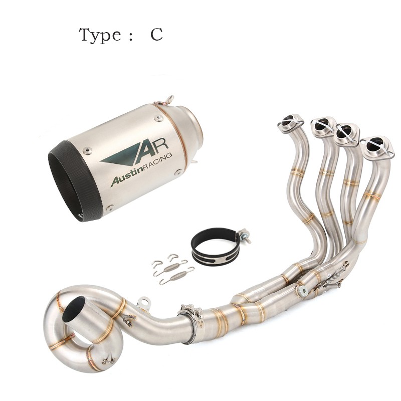 For Kawasaki Ninja ZX6R ZX636 2009-2023 Full Exhaust System Carbon Mufflers Pipe