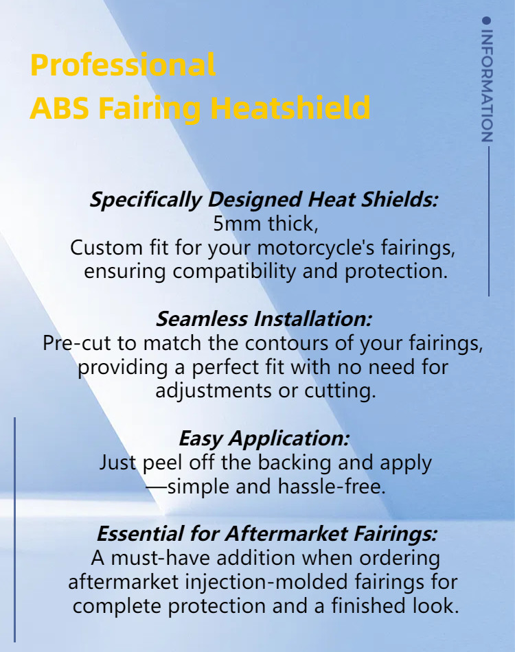 Fairing ABS Plastic Insulation Precut Heatshield Pad for Yamaha 2006 2007 YZFR6
