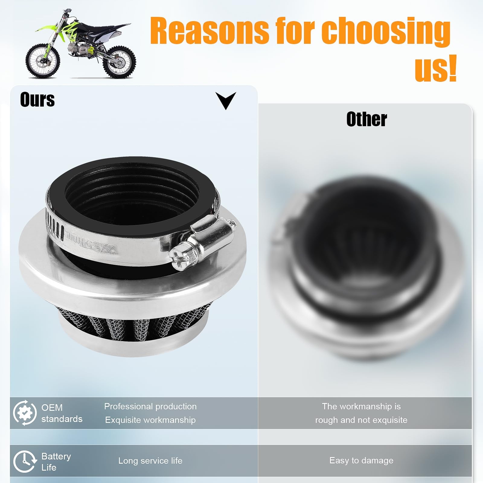 QAZAKY 42mm 43mm 44mm Filter for 33cc 43cc 47cc 49cc 50cc 52cc Silver