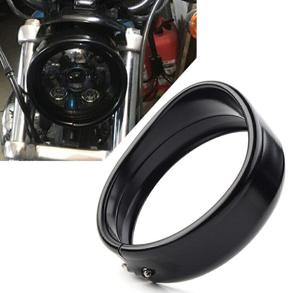 5.75″ Headlight Trim Ring Visor Decorate Fit Harley Dyna Street Bob FXDB 94-2020