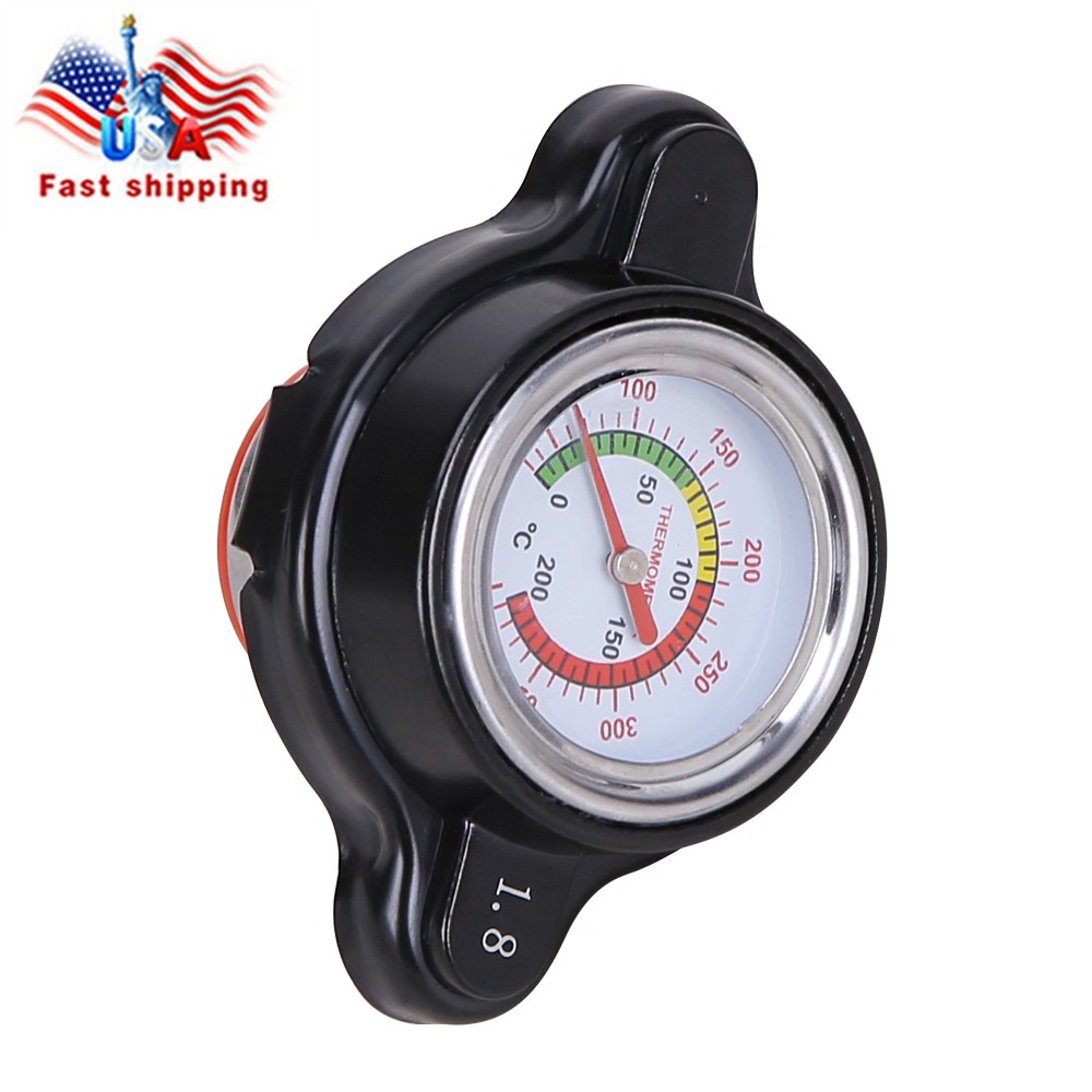 High Pressure Radiator Cap w/ Temperature Gauge 1.8 Bar Radiator Cap 25.6Psi Lmo