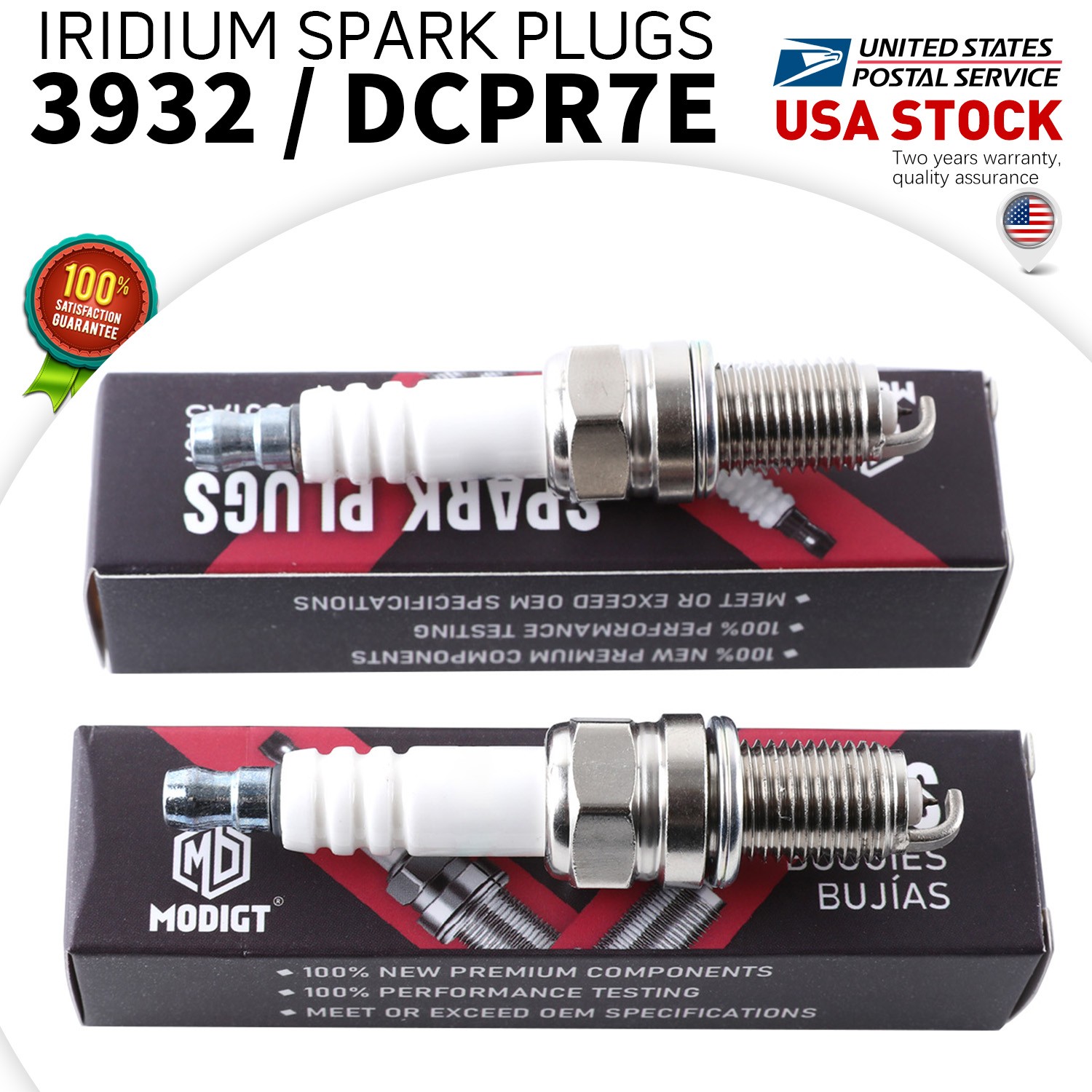 Set of 4 OEM 3932/DCPR7E Iridium Spark Plugs perfect match to the original car