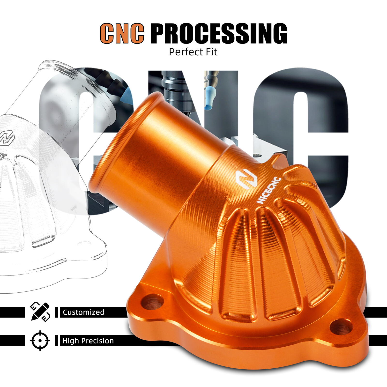 NICECNC Thermostat Housing Cover For KTM 790 890 DUKE / R 2018-2024 Anodized