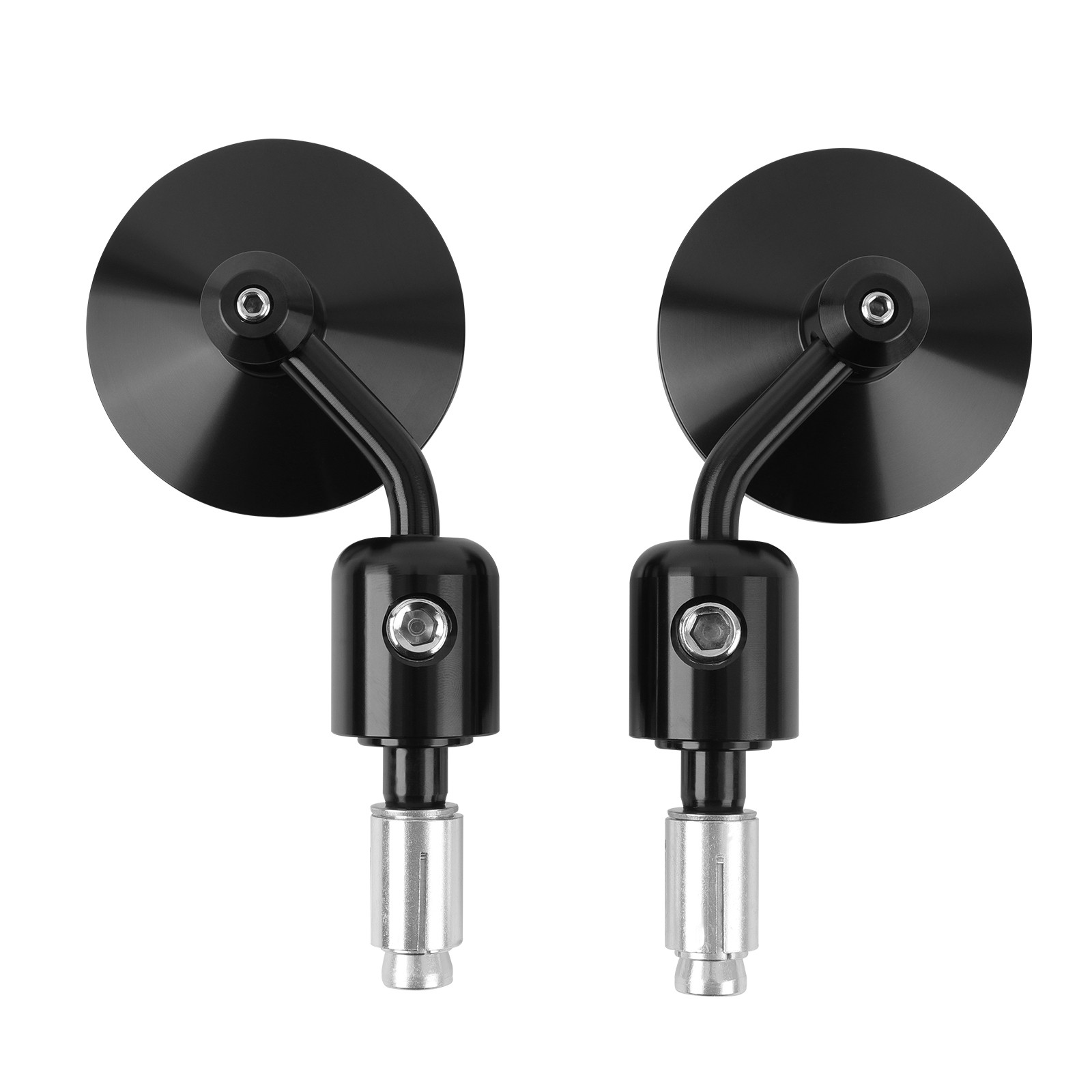 3″ Round 7/8″ Handle Bar End Side Mirrors Black For Motor Naked Buell XB9S XB12S