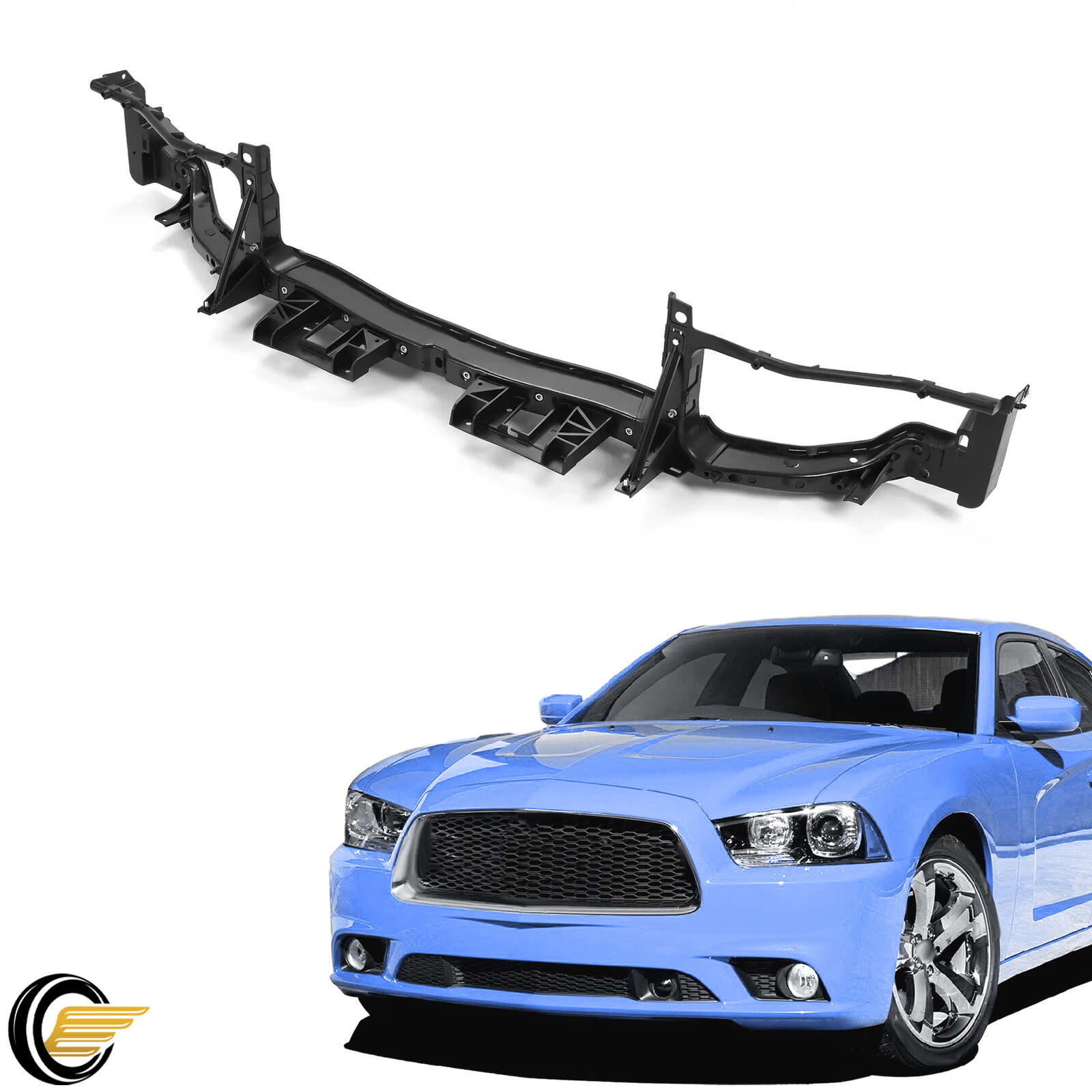 Black Radiator Support Core For Dodge Charger 2011-2014 Upper Crossmember