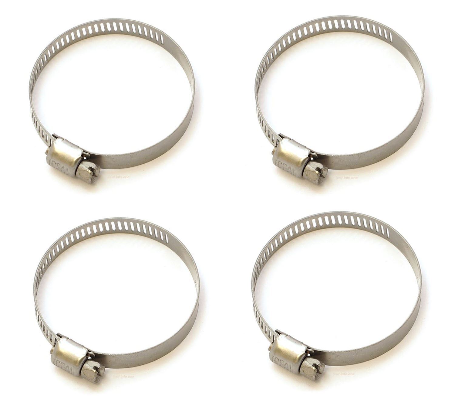 Set of 4 – Helix Racing Products Stainless Steel Thin Hose Clamps – 32mm – 58mm