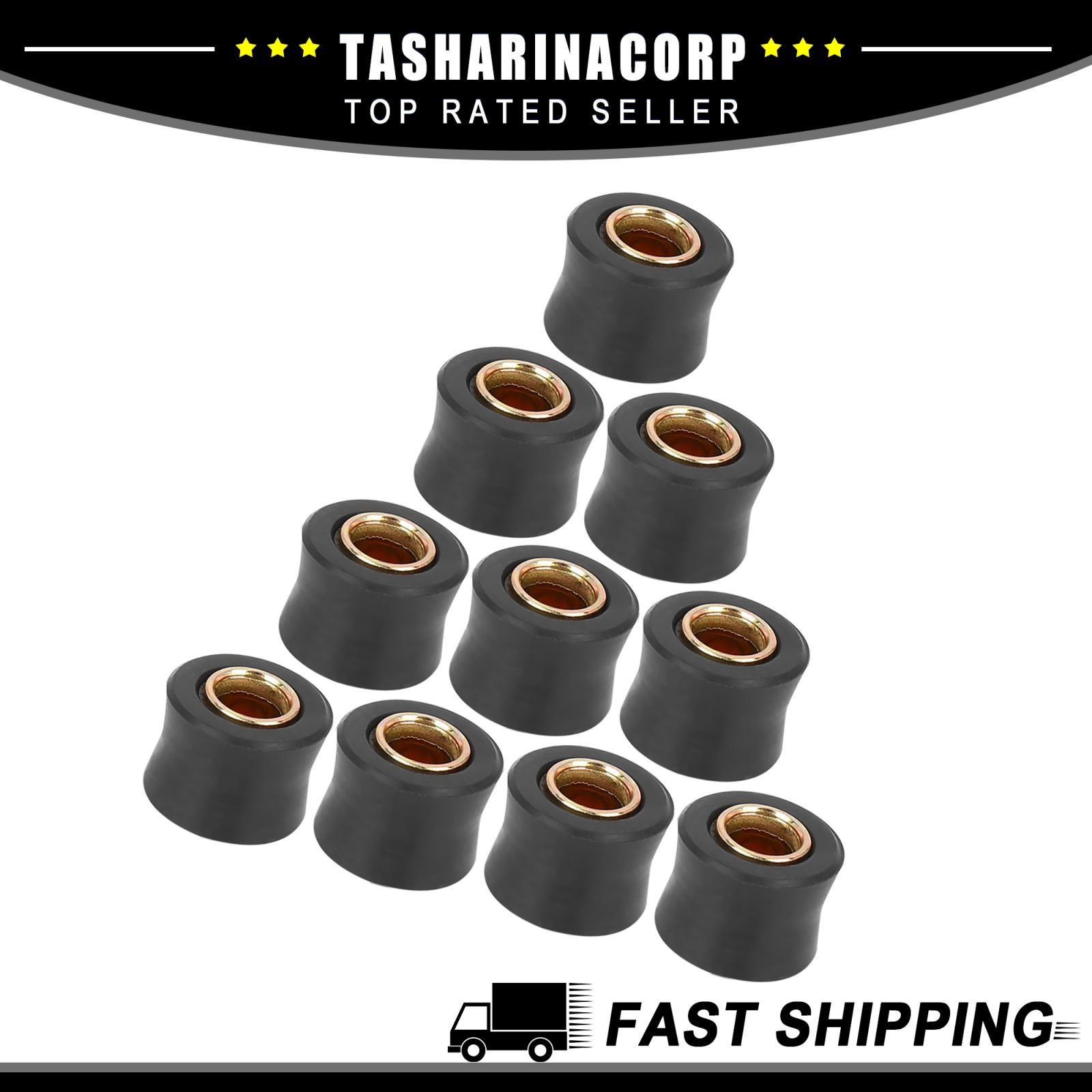 Universal Piece of 10 10mm Rear Shock Absorber Cushion Rubber Ring Bushing Black