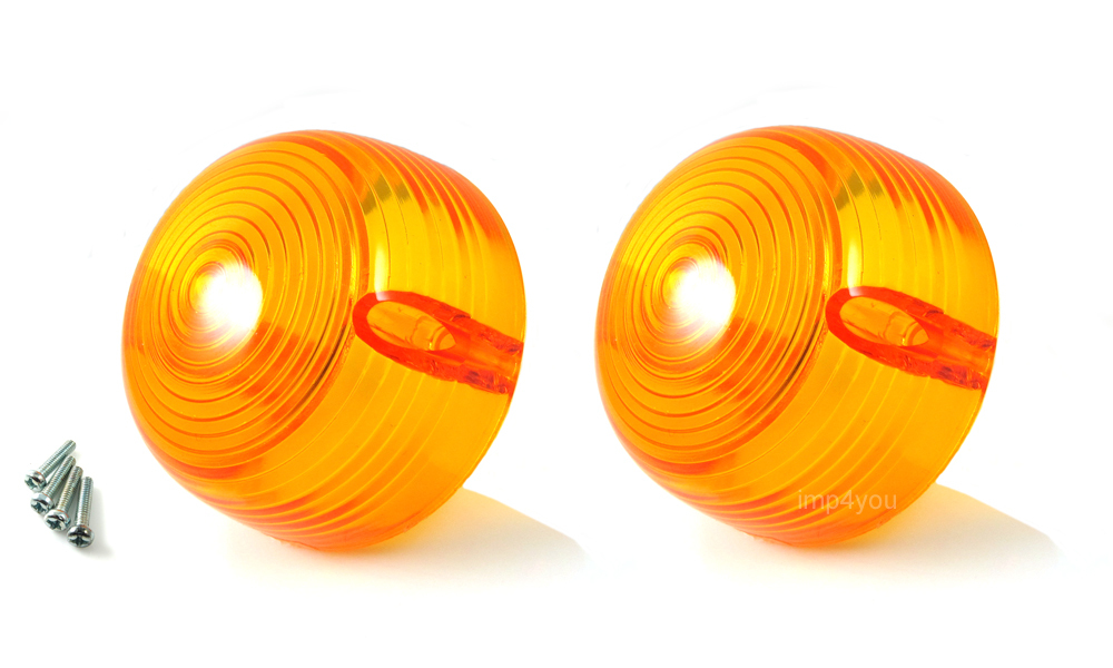 2X Amber Turn Signal lens for Yamaha AT CS DT HS GT80 L5T LB R5 YR1 2 YCS1 XS1