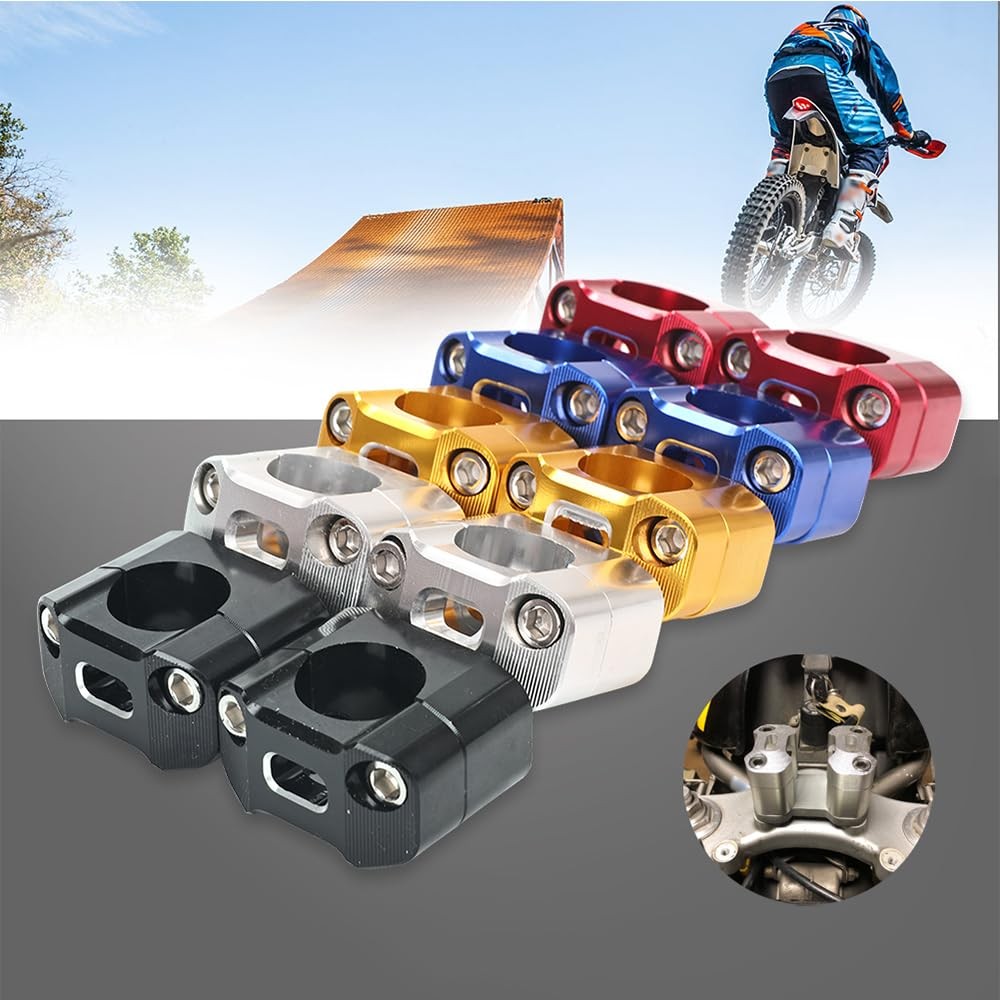 1 Pair Black Motorcycle Handlebar Riser 28mm 11/8 Or 22mm 7/8 Inch Clamp Fit