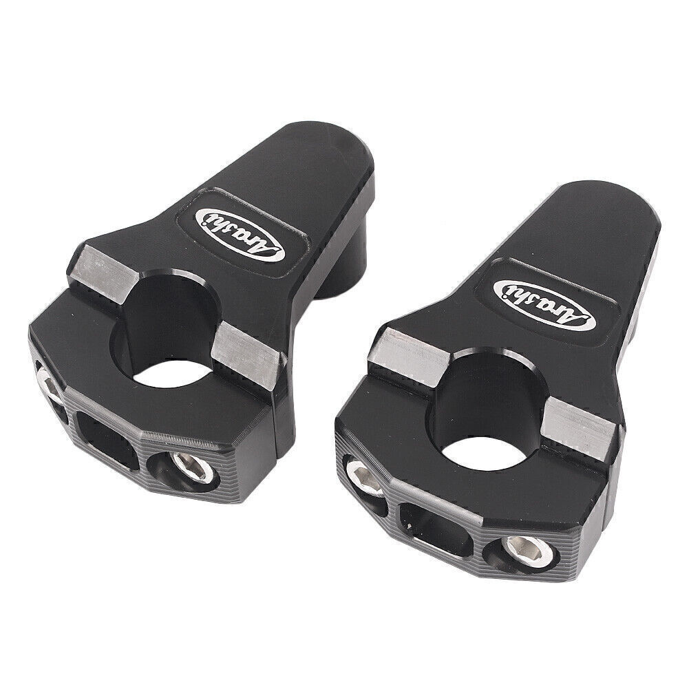 7/8″22mmMotorcycleHandlebarHandlebarFatBarMountClampRiserBlackPairMotorcycle-