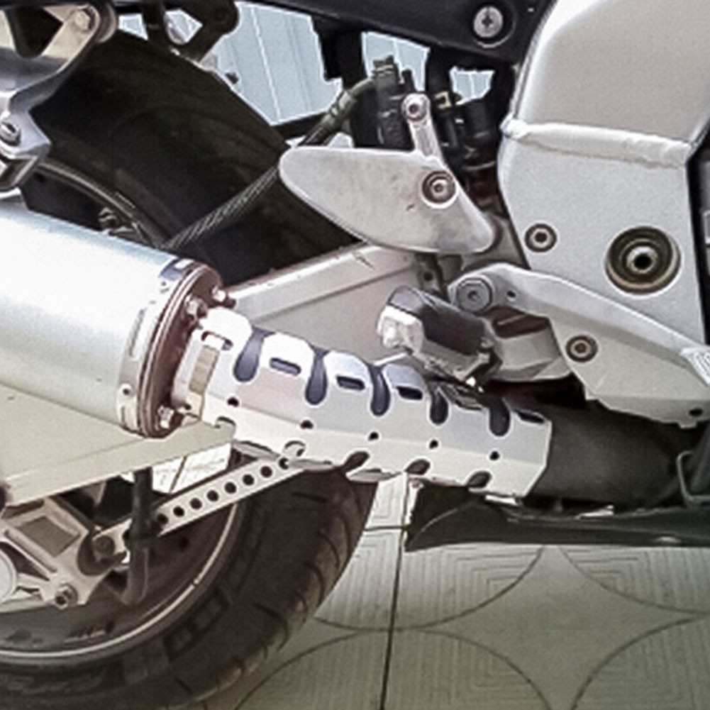 Motorcycle Universal 9.8in Exhaust Pipe Metal Heat Shield Cover ATV Dirt Bike