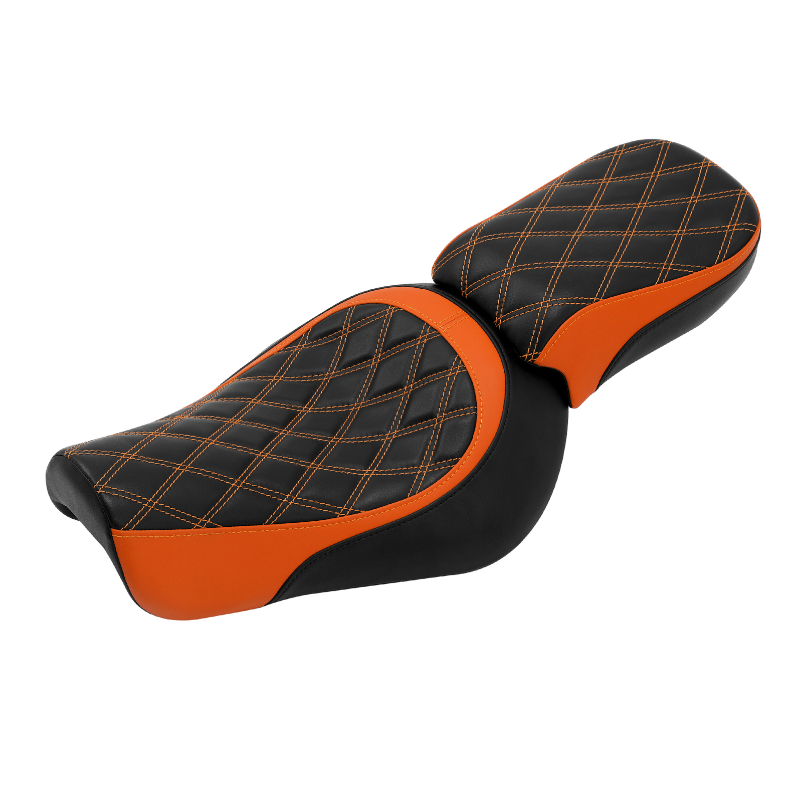 Driver & Passenger Seats Fit For Harley Iron 883 XL883N 2016-22 Black+Orange