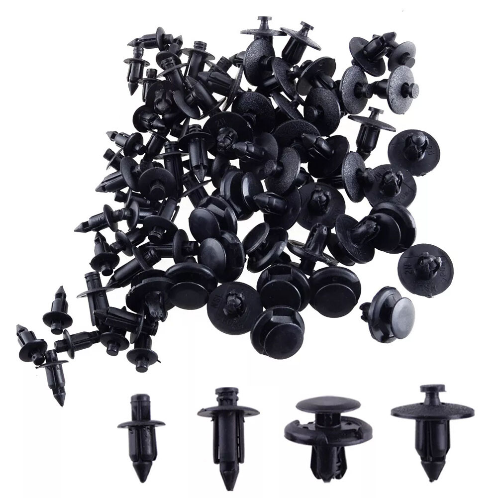 80PC ATV Motorcycle Sportsbike Plastic Fender Clips Body Rivets Push Pin Fairing