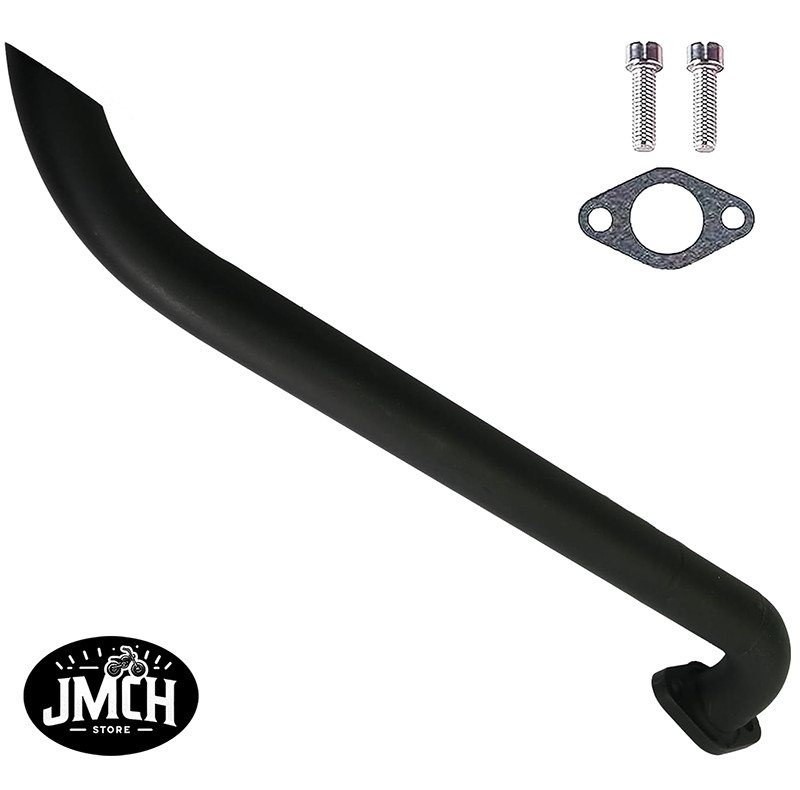 JMCH Black Exhaust Header Pipe for MMK80 Go Kart Lifan 79cc 105cc Engine Parts