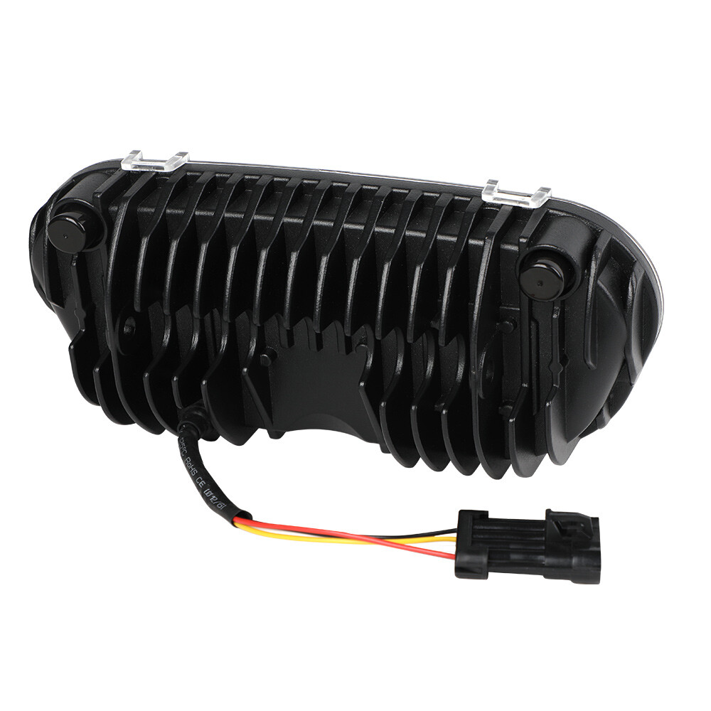 DOT 120W LED Headlight High Low Sealed Beam Black With Halo DRL For FatBob 08-19