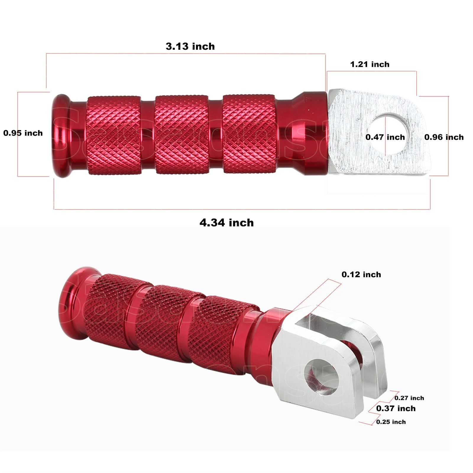 [SASA] Compatible With Suzuki Pink-Red S1 CNC Anodized FRONT + REAR Foot Pegs