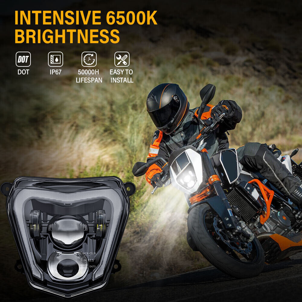 Front LED Headlight DRL Halo Projector For 690 Duke 2012-2019 690R 2013-2017