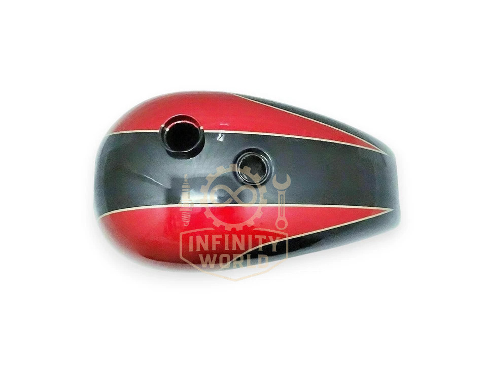 Fit For Triumph T140 Black Red Painted Steel Gas Fuel Petrol Tank