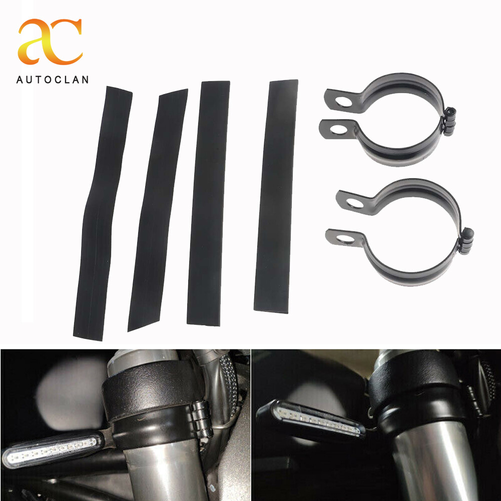 2x Front 37-50mm Fork Tubes Turn Signal Clamp Mount Bracket for Motorcycle