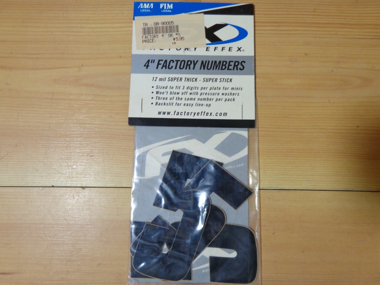 FACTORY EFFEX 4″ FACTORY NUMBERS 12 Mil Thick Pack Of Three Stickers NUMBER 5