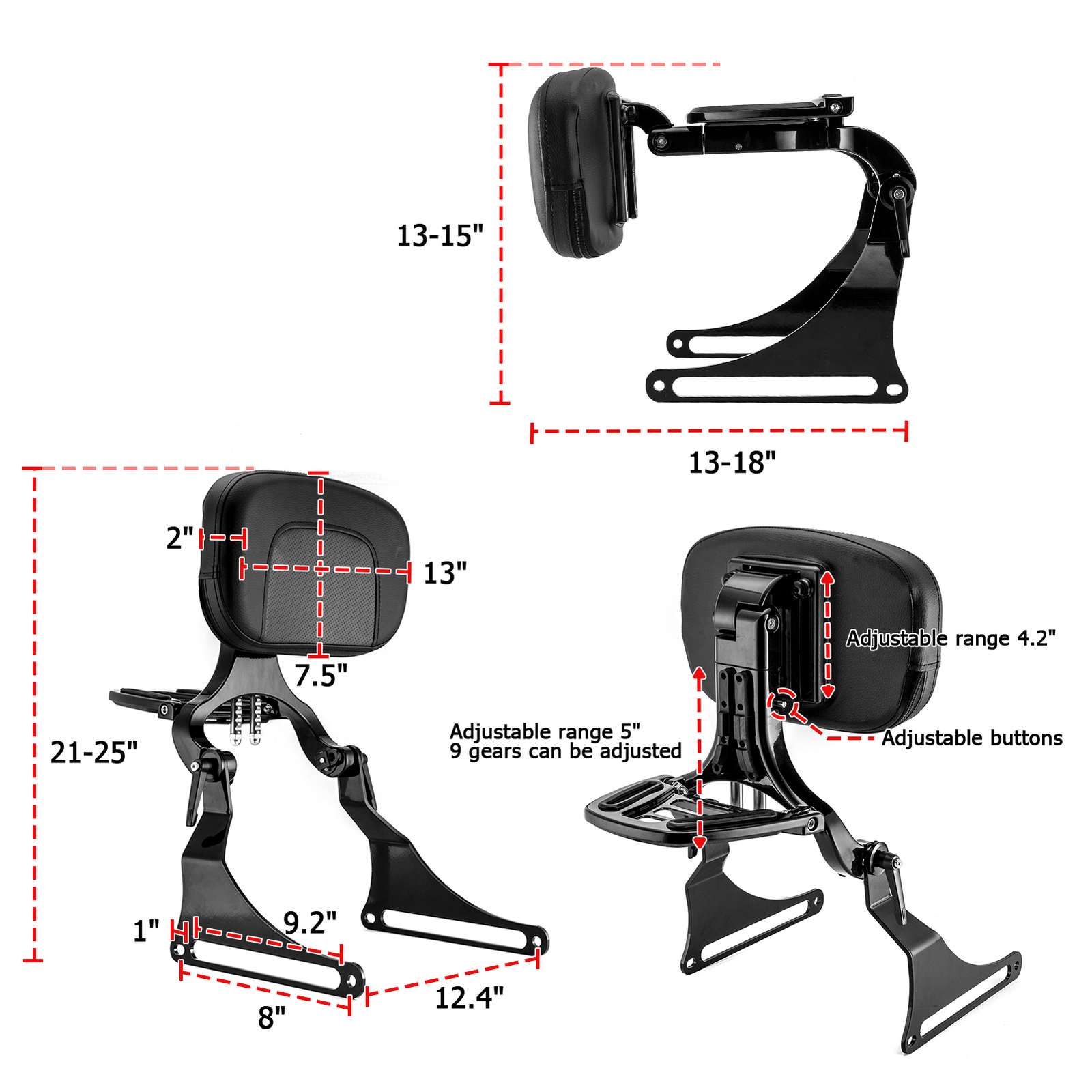 MOFUN Multi-Purpose Backrest Sissy Bar For Harley Fat Boy Breakout FXBRS 2018-UP