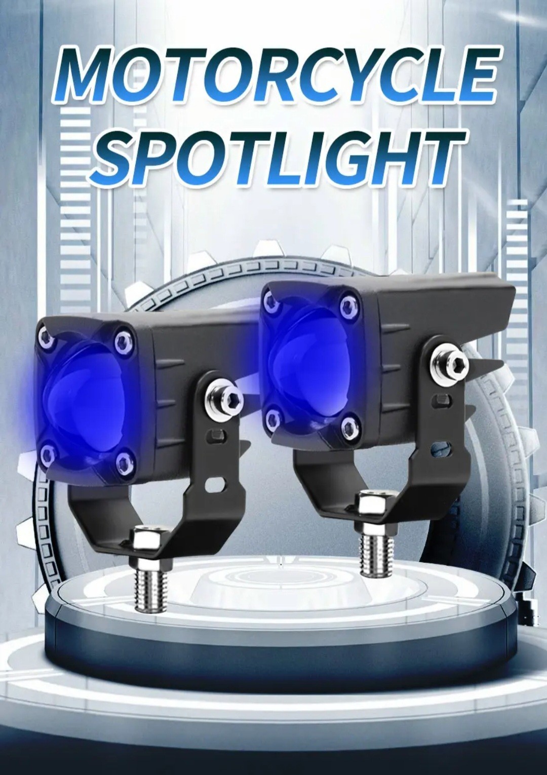 Waterproof Motorcycle LED Fog Lights Spot Light with Switch Easy to Install