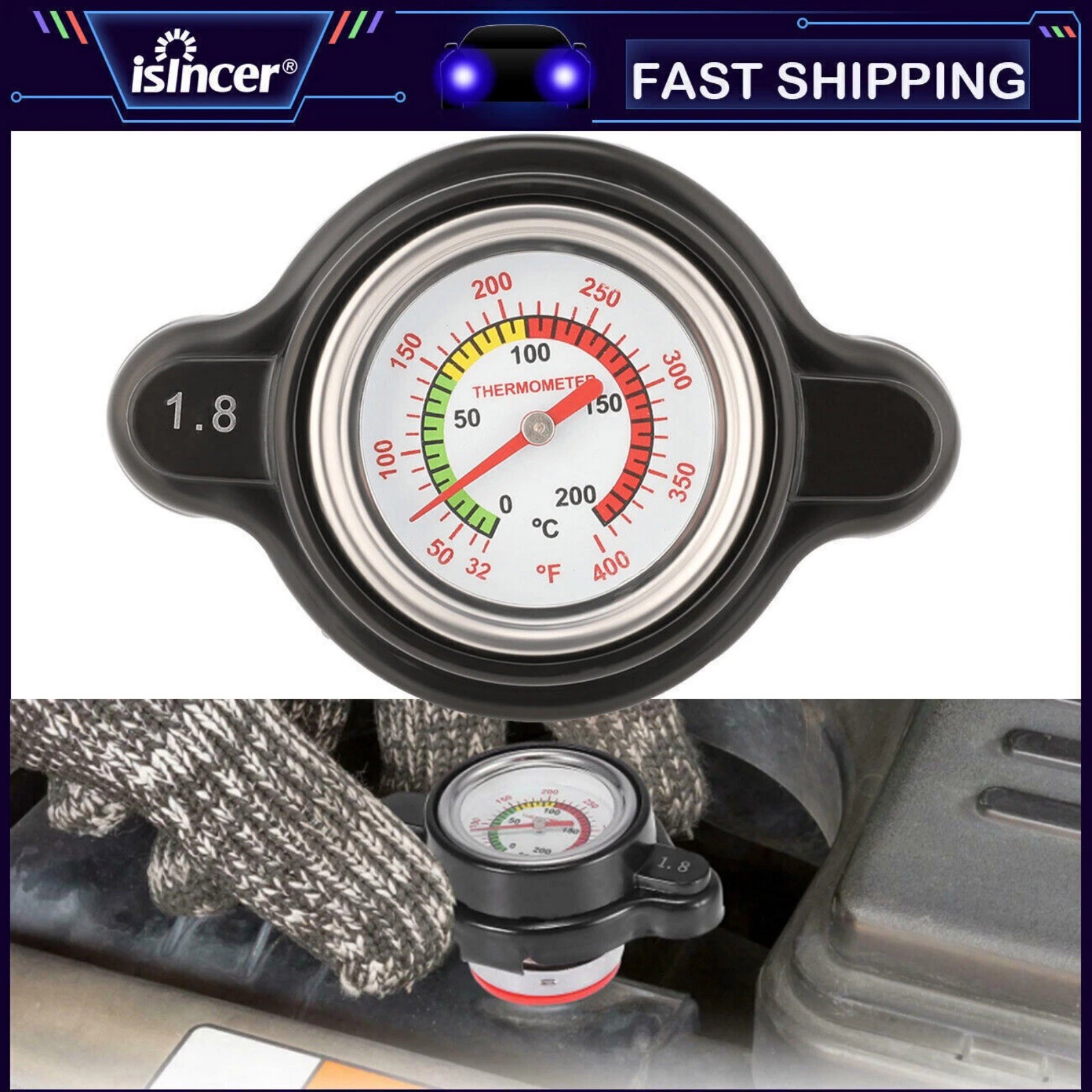 1.8 Rad Cap w/Temp Display Prevents Boil-Overs for Honda CRF450R 2002-2015 New