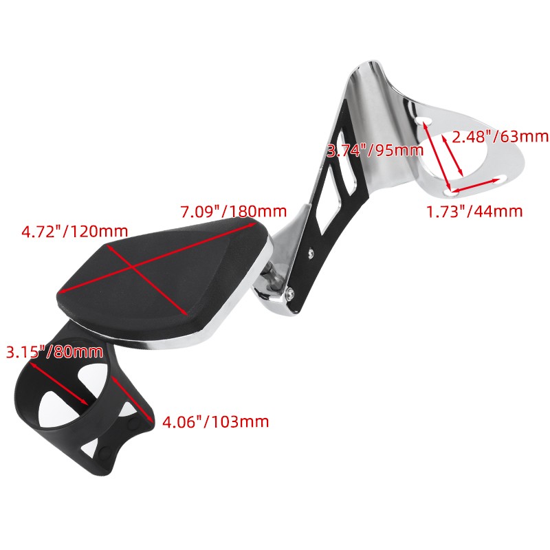 Chrome Rear Passenger Arm Rests w/ Drink Holder For Harley Touring Electra Glide
